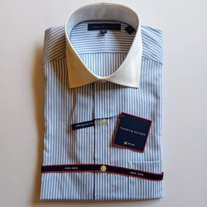 Tommy Hilfiger 100% Egyptian Cotton Men's Dress Shirt - Size M 32-33 - 15.5 NWT